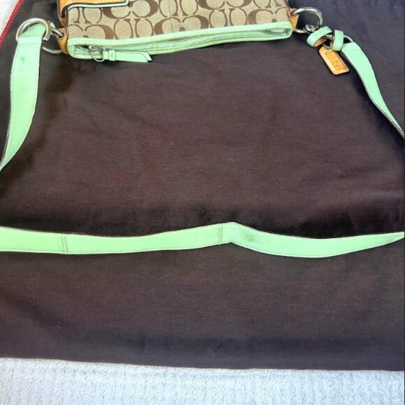 Coach Mint Green Canvas and Suede Bag w/ Dust Bag - Picture 7 of 10